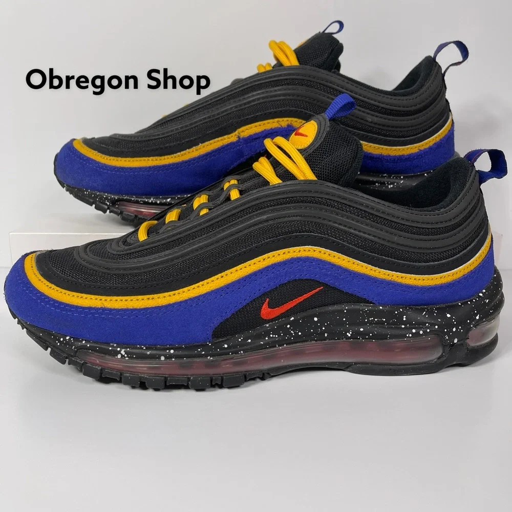 NIKE AIR MAX 97 CONCORD ACG TERRA MENS SHOES SIZE 9 BLACK PURPLE YELLOW RED USED - Picture 1 of 10